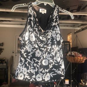 Black sequin sleeveless top